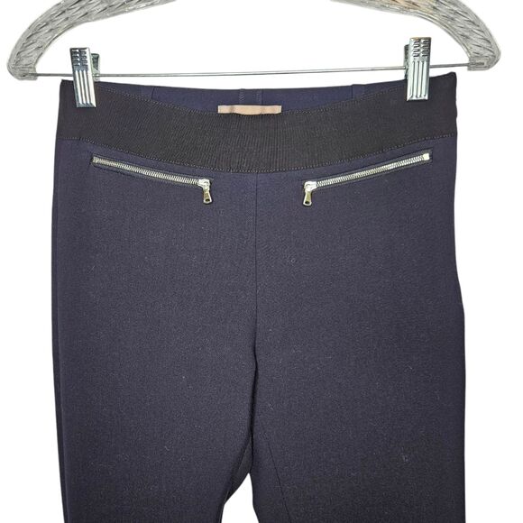 GEORGES RECH Paris Women's Pants Leggings 36 US 6 8 Navy Blue Elastic Waist Zip - Picture 2 of 7